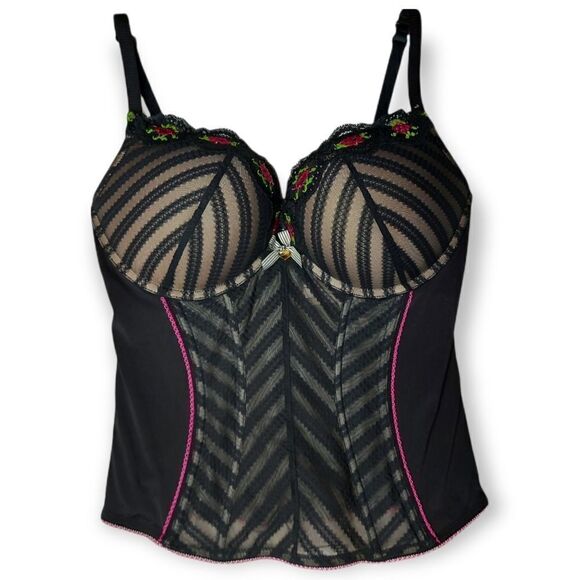 lasenza Other - 🌼4/$30 Lasenza Sexy Black Lace Herringbone Bustier Large